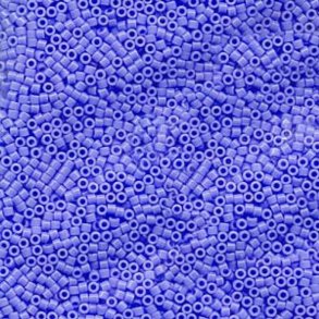 Delica, size #11, light sapphire, bluish, glass bead, 1.1x1.7mm, 5.2 grams