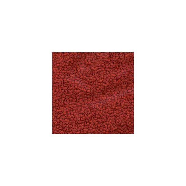 Delica, size #11, Semi dark, red, frosted, opaque 1,1x1,7mm, 5,2 gr.