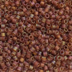 Delica, Größe#11, mattiert, braun, durchsichtig, 1,1x1,7 mm, 5,2 g