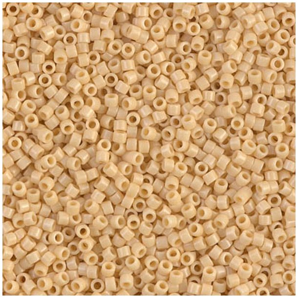 Delica, size #11, dark beige, glass bead, shiny, opaque, 1.1x1.7mm, 5.2 grams