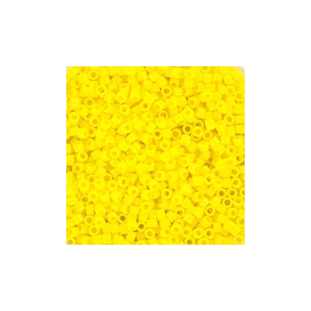 Delica, strrelse #11, kanarie-gul glasperle, opak, 1,1x1,7mm, 5,2 g