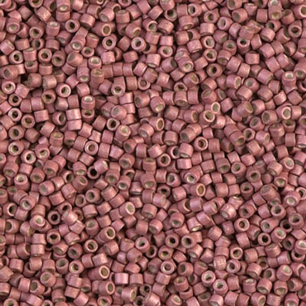 Delica, size #11, opaque, galvanized matt pink blush, opaque 1.1x1.7mm, 5.2gr