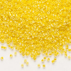 Delica, Größe #11, ostergelbe Glasperle, undurchsichtig, 1,1x1,7mm, 5,2 g