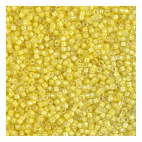  Delica, Größe #11, gelb, , Glasperle, halbtransparent, 1,1x1,7mm, 5,2gr