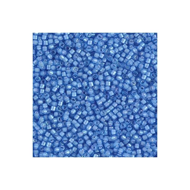 Delica, size #11, Sapphire blue, glass bead, opaque, with white edge, 1,1x1,7mm