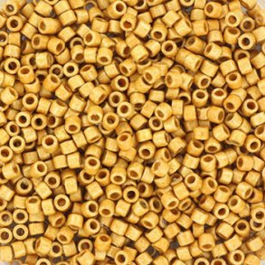 Delica, size #11, Duracoat galvanized matte gold, 5.2 g
