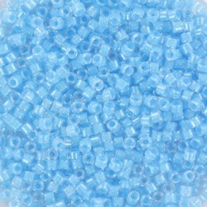 Delica, size #11, luminous ocean blue, glass bead, 1.1x1.7mm, 5.2 grams