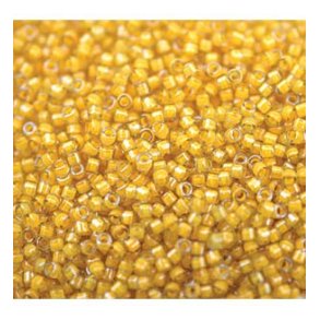 Delica, size #11, Beige, honeycomb, glass bead, semi-transparent,  1,1x1,7mm, 5,2gr