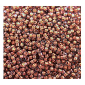 Delica, size #11, Orange-brown, semi-transparent,  opaque, 5,2 g