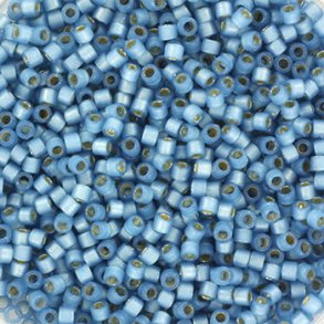 Delica, Glasperlen, größe #11, hellblau, luster, silver-lined, 1,1x1,7 mm, 5,2 g