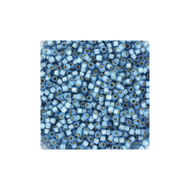 Delica, size #11, luster light blue, silver-lined, opaque, 1.1x1.7mm, 5.2g