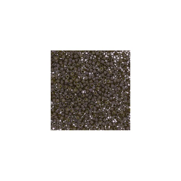 Delica, size #11, Brownish green, glossy, opaque. glass bead, 5,2 g.