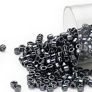 Delica, Größe #11, gunmetal, Glasperlen, opak, 1,1x1,7 mm, 5,2 g