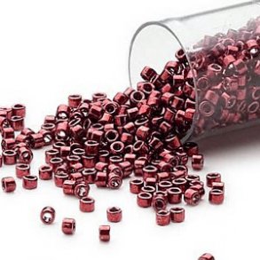Delica, size #11, metallic bordeaux, glass bead, 5.2 grams.