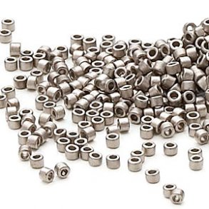 Delica, size #11, matte gray-metallic glass bead, 5.2 grams