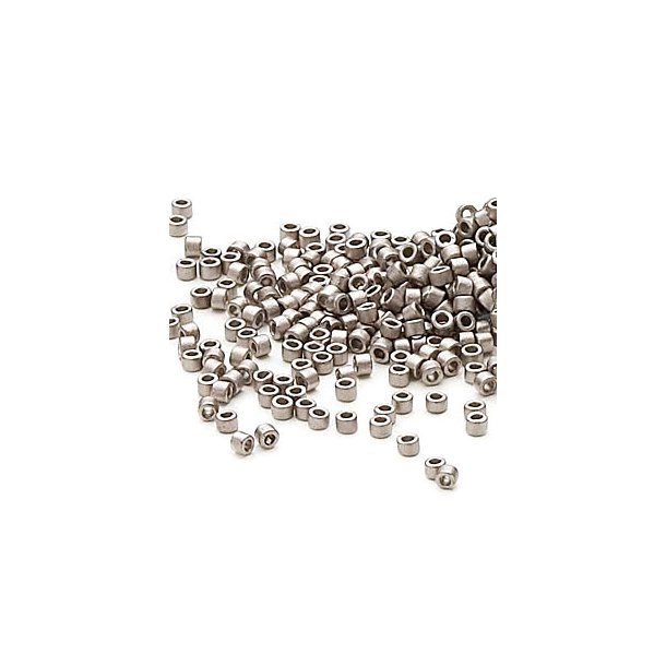 Delica, size #11, matte gray-metallic glass bead, 5.2 grams