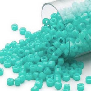 Delica, size #11, turquoise, opaque, 5.2g.