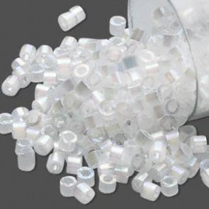 Delica, Größe #11, weiß, Glasperlen, Seideneffekt, 1,1x1,7 mm