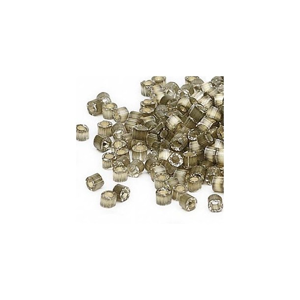 Delica, size #11, grayish borwn glass bead, silk effect, 1.1x1.7mm, 5.2gr