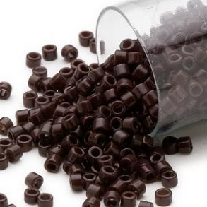 Delica, Größe #11, Chocolate dunkelbraun, Glasperlen, 1,1x1,7 mm, 5,2 g