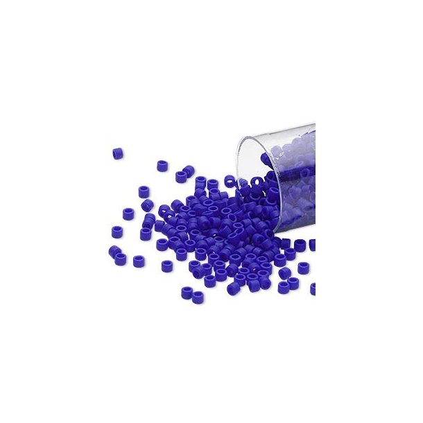 Delica, Gr&ouml;&szlig;e#11, kobaltblau, Glasperlen, matt, 1,1x1,7 mm, 5,2 g