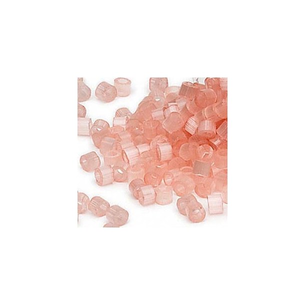 Delica, strrelse #11, rosa fersken glasperle, silke effekt, 1,1x1,7mm