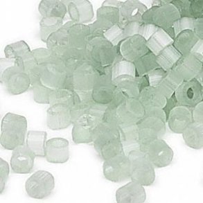 Delica, size #11, medium sea green glass bead, silk effect, 5.2g, 1.1x1.7mm