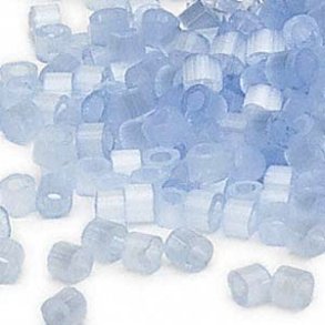 Delica, size #11, baby blue glass bead, silk effect, 1.1x1.7mm
