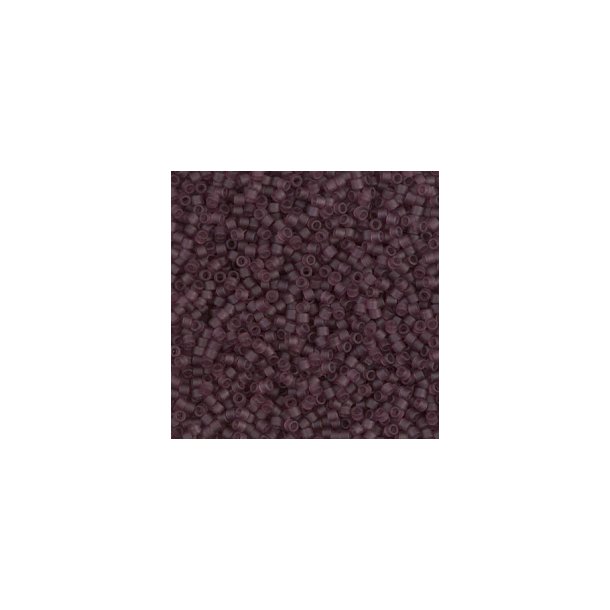 Delica, size #11, matt dark purple, transparent, 1.1x1.7mm