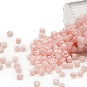 Delica, size #11, matte salmon/melon, 1.1x1.7mm, 5.2 grams