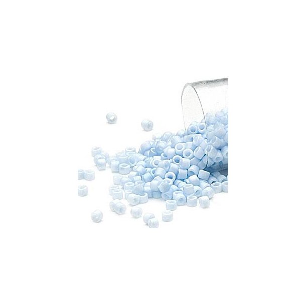 Delica, size #11, matte sky blue glass bead, 1.1x1.7mm, 5.2 grams