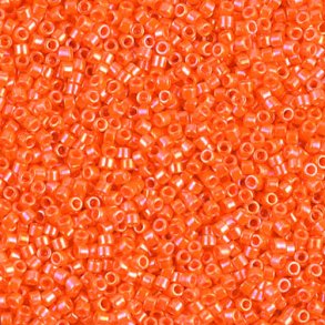 Delica, Größe#11, orange, changierend, glänzend, 1,1x1,7 mm, 5,2gr