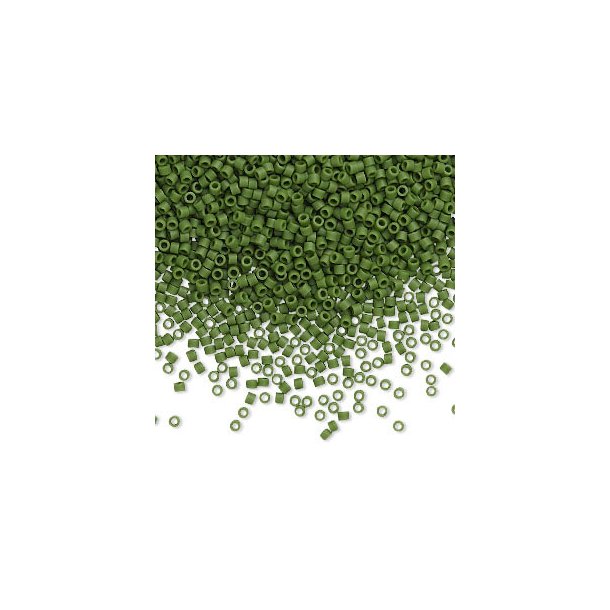 Delica, size #11, avocado green, glass bead, matte, opaque, 1.1x1.7mm, 5.2g.
