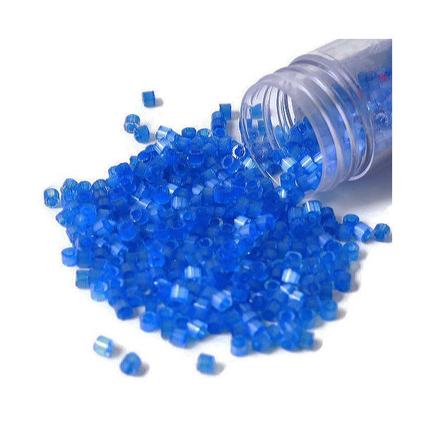 Delica, size #11, delphinium blue glass bead, silk effect, 1.1x1.7mm