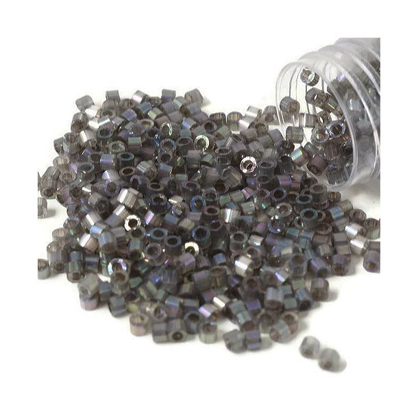 Delica, size #11, iridescent gray, glass bead, silk effect, 1.1x1.7mm