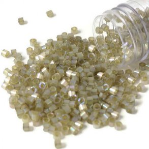 Delica, size #11, cactus grey green, glass bead, silk effect, 1.1x1.7mm