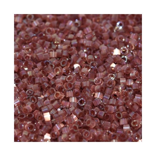 Delica, size #11, pale red-lilac, silk effect, 1.1x1.7mm, 5.2gr