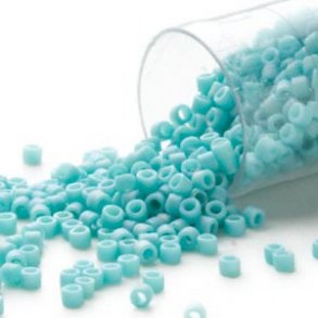 Delica, size #11, aqua, matte, opaque, 5.2g.