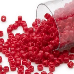 Delica, Größe#11, apfelrot, undurchsichtig, 1,1x1,7 mm, 5,2 g