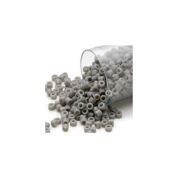 Delica, size #11, grey, glass bead, opaque, 5.2 grams