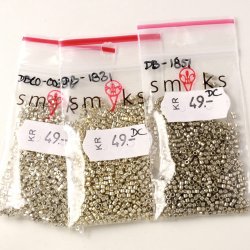 Delica, #11, Glasperlen, Duracoat, silber, 1,1x1,7 mm, 5,2g