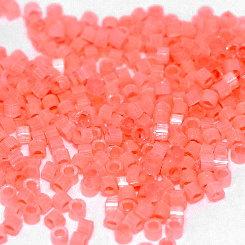 Delica, Größe#11, neon-flamingo, Seideneffekt, 1,1x1,7 mm, 5,2 g
