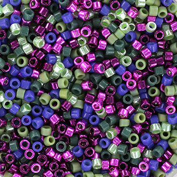 Delica Seed Beads, Mix117, Hyacint, 6-farve Blanding, Størrelse #11, 5,2 g til Smykkefremstilling