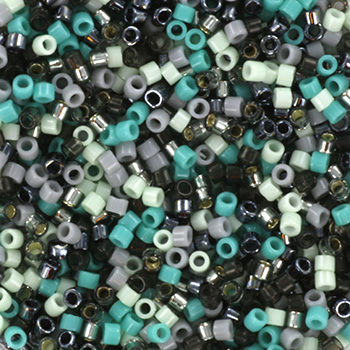 Delica Seed Beads, Mix23, Green Mist, 6-farve Blanding, Størrelse #11, 5,2 g til Smykkefremstilling