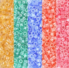 Delica Seed Beads, Sæt Nr. 24, Strong Ceylon, 5-farve Blanding, Størrelse #11, 5,2 g til Smykkefremstilling