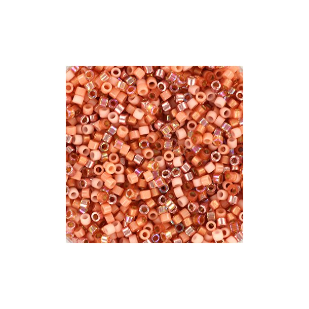 Delica seed beads, Mix11, Think pink, 5-color mix, size #11, 5.2 grams