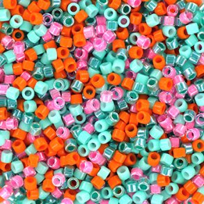 Delica seed beads, Glasperlen, Mix118, Summer vacation, 4-Farben, Größe #11, 5,2g