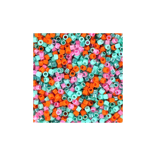 Delica seed beads, Mix118, Summer vacation, 4-color mix, size #11, 5.2 grams