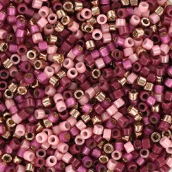 Delica seed beads, Glasperlen, Mix122, mystic mauve, 4-Farben, Gre #11, 5,2g