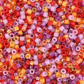 Delica seed beads, Glasperlen, Mix138, Sunset bloom, 5-Farben, Gre #11, 5,2g